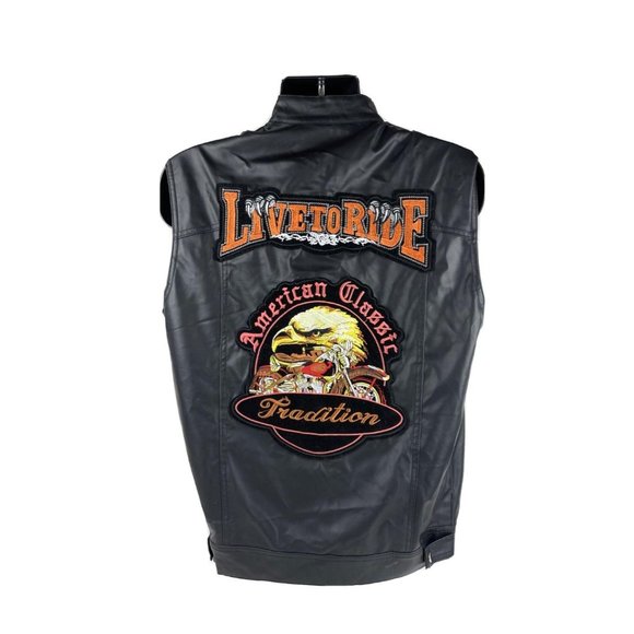 当店の記念日 RIDERS FAKE LEATHER VEST JACKET レザージャケット